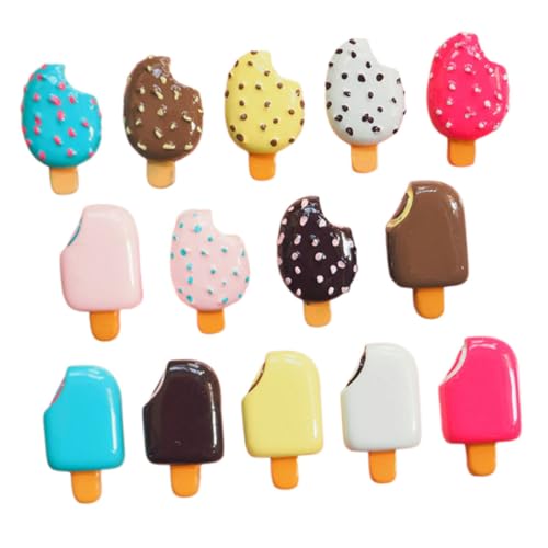 YARNOW 14 Stück Realistische Kunstharz Eiscreme Schokoladen Charms Accessoires für DIY Handyhüllen Partys und Bastelprojekte von YARNOW