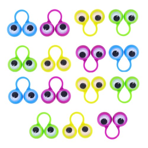 YARNOW 15 Stück Fingeraktivitätsring Augäpfel Ringen Neuheit Fingerspielzeug lustiges Augapfelspielzeug Augen Fingerpuppen pädagogisches Fingerspielzeug Plastik Zufällige Farbe von YARNOW