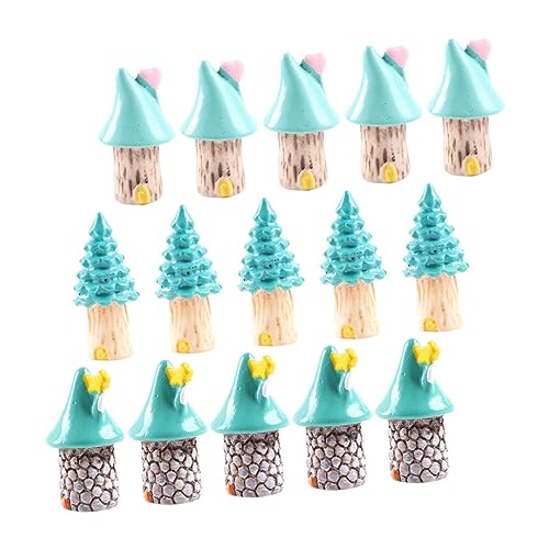 YARNOW 15 Stück Teiliges Miniatur Deko aus Resin Wetterfeste Handwerkskunst für Puppenhäuser und Kreative Deko als Hochzeitsgeschenk für Urlaubsdekoration von YARNOW
