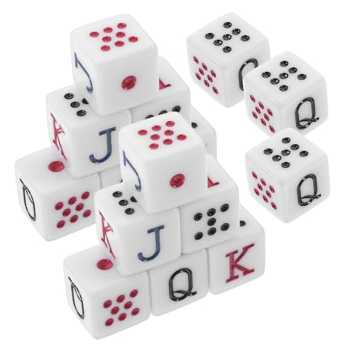 YARNOW 15 Stück Teiliges Pokerwürfel aus Acryl für Spanische Spiele Verschleißfeste für Partys und Brettspiele von YARNOW