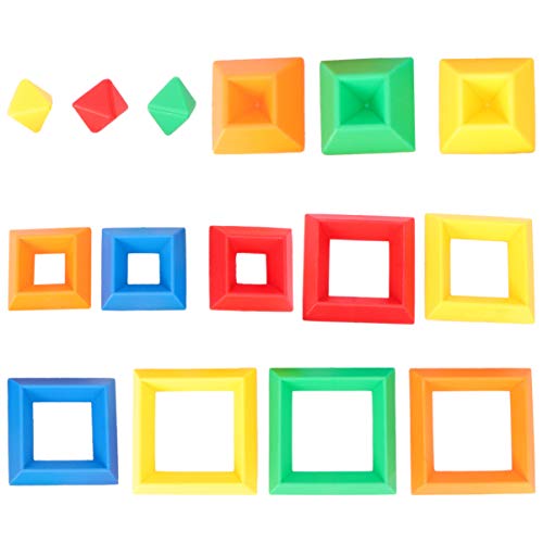 YARNOW 15 Stück Teiliges Pyramidenspielzeug Pädagogische Bausteine für Zufällige Farben Early Education Blocks Lernspielzeug für Kreative Entwicklung und Handfertigkeiten Zufällige Farbe von YARNOW