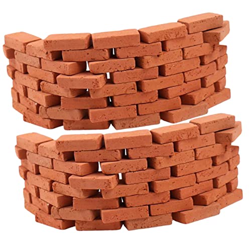 YARNOW 150Stücke Miniaturziegelmodelle Rechteckige Form Für DIY Micro Landscaping Und Miniaturprojekte Stapelbare Bausteine Für Puppenhaus Garten Dekoration Und Kreative von YARNOW