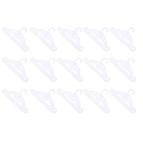 YARNOW 15Stücke Puppenkleiderbügel Aus Kunststoff Mini Kleiderbügel Für Puppen Praktische Aufbewahrungslösung Für Puppenkleidung DIY Projekte von YARNOW