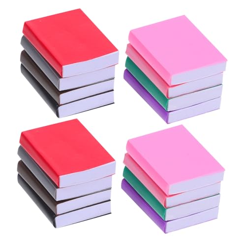 YARNOW 16 Stück Maßstab Bunte Miniaturbücher für Puppenhausdekoration DIY Szene Bjd Fotografie Requisiten Realistische Kleine Bibliothek Accessoires von YARNOW