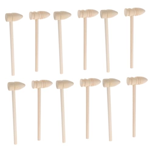 YARNOW 16 Stück Teiliges Kinderspielzeug Holzhammer Natürliche Holzschlägel für Lernspiele und Kreative Anwendungen für Mädchen und Jungen Fördert Geschicklichkeit und Koordination von YARNOW