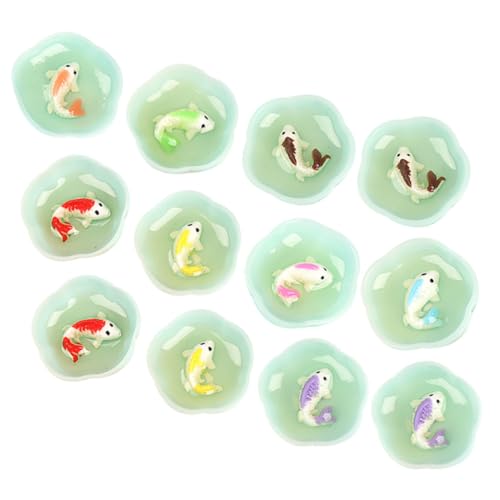 YARNOW 16Stücke Fischschalen Dekorationsset Für Fischtanks Und Puppenhäuser DIY Resin Figuren Gemischte Farben Für Hausdekoration Und Gartenlandschaften von YARNOW