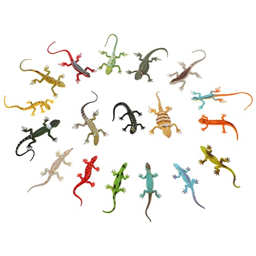 YARNOW Eidechsen Spielzeug Satz 18 Stücke Realistische Kunststoff Eidechsen Figuren für Kinder Garten Deko Lernspielzeug Miniatur Reptilien Spielzeug für Partys und Dekoration von YARNOW