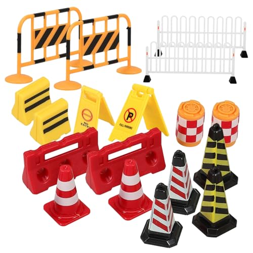 YARNOW 18 Stück Teiliges Verkehrsschilder für Kreative Lernspielräume Realistische Straßensperren und Verkehrseinrichtungen für Pädagogisches und DIY Projekte von YARNOW