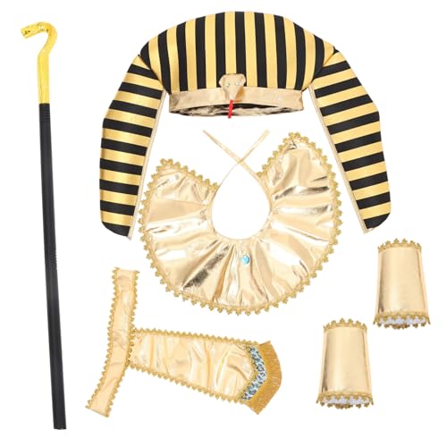 YARNOW 1Satz Ägyptisches Kostüm für Rollenspiele und Mottopartys Verstellbare Authentisches Design mit Zubehör Hut Gürtel Ärmel Goldener Schlangenstab YARNOW 1Satz Ägyptisches Kostüm für Rollenspiele und Mottopartys Verstellbare Authentisches Design mit Zubehör Hut Gürtel Ärmel Goldener Schlangenstab von YARNOW