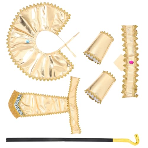 YARNOW 1Satz Ägyptisches Pharaonen Kostümset für Halloween Teiliges Outfit mit Kopfband Gürtel Halskette Armstulpen und Goldener Schlange Cosplay und Mottopartys YARNOW 1Satz Ägyptisches Pharaonen Kostümset für Halloween Teiliges Outfit mit Kopfband Gürtel Halskette Armstulpen und Goldener Schlange Cosplay und Mottopartys von YARNOW