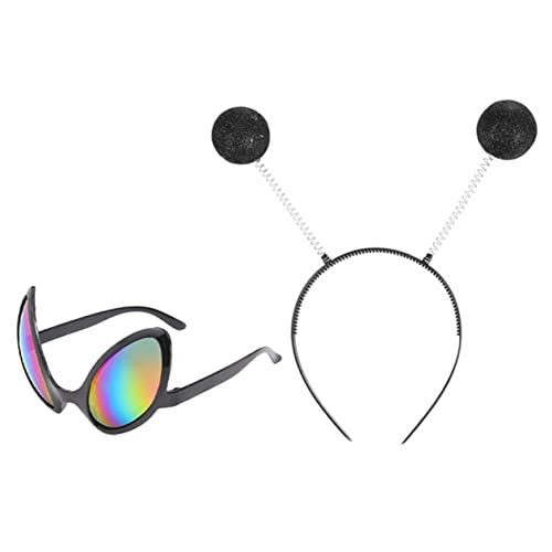 YARNOW 1Satz Alien Brille Für Erwachsene Haarreifen Und Partybrille Für Halloween Cosplay Und Karneval Deko Für Festliche Anlässe Und Themenpartys von YARNOW