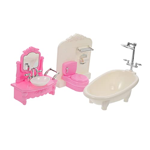 YARNOW 1Satz Badezimmerzubehör Für Puppenhaus Badewanne Toilette Und Waschbecken Für Miniaturmöbelmodelle Und Puppenspiele von YARNOW