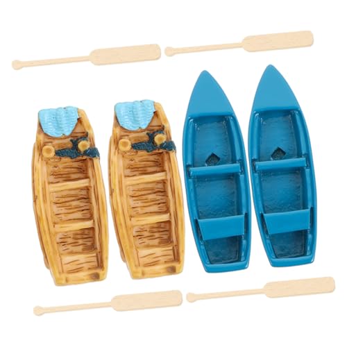 YARNOW 1Satz Boot Ornament Teiliges Strand Bootsmodell Für DIY Mikro Landschaftsdeko Für Puppenhaus Und Tischdekoration Robustes Und Sicheres Material Blaues Boot von YARNOW