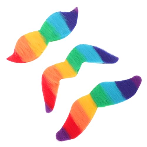 YARNOW 1Satz Bunter Selbstklebender Schnurrbart Teiliges Regenbogen Haarzubehör für Kostüm Karneval Halloween und Mottopartys für Einen Lebendigen und Witzigen Look von YARNOW