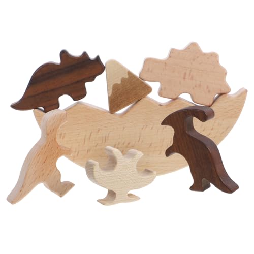 YARNOW 1Satz Dinosaurier Stapelspielzeug Aus Holz Kognitives Balancespiel Für Tierform Bausteine Für Interaktives Lernspielzeug Für Kleinkinder Und Vorschulkinder von YARNOW