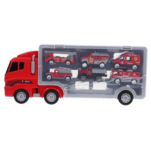 YARNOW 1Satz Feuerwehrspielzeug LKW Aus Hochwertigem Kinderspielzeug Für Jungen Jahren Attraktiver Feuerwehrauto Truck Mit Glatter Oberfläche Und Sicherem Design Fördert von YARNOW