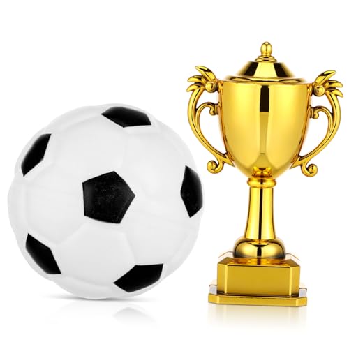 YARNOW 1Satz Fußball Trophäe Kleine Sporttrophäe Fußball Für Puppenhaus Deko Geburtstagsdeko Für Events Aus Langlebigem Gefertigt von YARNOW
