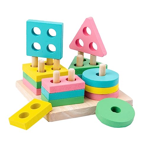 YARNOW 1Satz Geometrisches Turmspielzeug Aus Holz Pädagogisches Blockspielzeug Für Teiliges Mit Kreativen Formen Zur Intelligenzentwicklung Für Kleinkinder Und Vorschüler von YARNOW