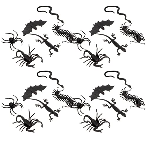 YARNOW 1Satz Halloween Streichspielzeug Gefälschte Spinnen Fledermäuse Skorpione Geckos Und Schlangen Lustige Halloween Deko Für Parties Und Streiche von YARNOW