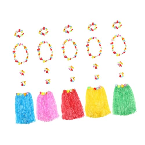 YARNOW 1Satz Hawaiianisches Kostüm Mit Bunten Grasröcken Und Girlanden Teiliges Für Luau Partys Und Halloweenfeiern Bestehend Aus Roten Gelben Blauen Grünen Und Pinken Röcken YARNOW 1Satz Hawaiianisches Kostüm Mit Bunten Grasröcken Und Girlanden Teiliges Für Luau Partys Und Halloweenfeiern Bestehend Aus Roten Gelben Blauen Grünen Und Pinken Röcken von YARNOW