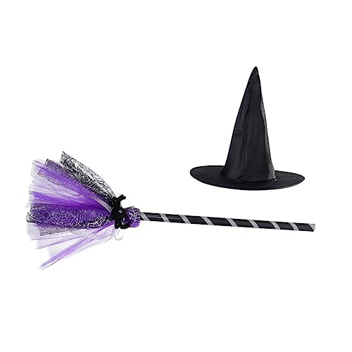 YARNOW 1Satz Hexen Hut Mit Besen Teiliges Cosplay Requisiten Für Halloween Partys Langlebig Und Leicht Für Besondere Anlässe Zauberhafte Für Freunde YARNOW 1Satz Hexen Hut Mit Besen Teiliges Cosplay Requisiten Für Halloween Partys Langlebig Und Leicht Für Besondere Anlässe Zauberhafte Für Freunde von YARNOW