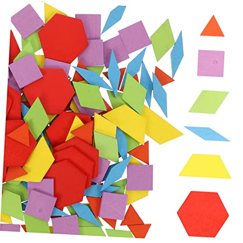 YARNOW 1Satz Hölzernes Puzzle Set Teile Farbige Geometrische Formen Für Kleinkinder Pädagogisches Wahrnehmung Und Konzentration Für von YARNOW