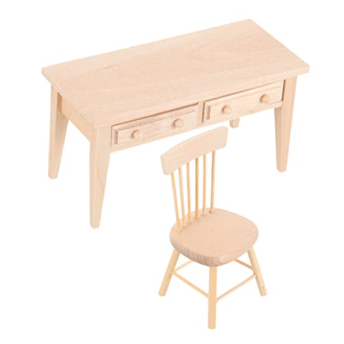 YARNOW 1Satz Holz Schreibtisch Stuhl für Puppenhaus Maßstab für Kinderzimmer Dekoration Langlebiges und Sicheres Möbel Modell für Mikro Landschaften und Miniaturen YARNOW 1Satz Holz Schreibtisch Stuhl für Puppenhaus Maßstab für Kinderzimmer Dekoration Langlebiges und Sicheres Möbel Modell für Mikro Landschaften und Miniaturen von YARNOW