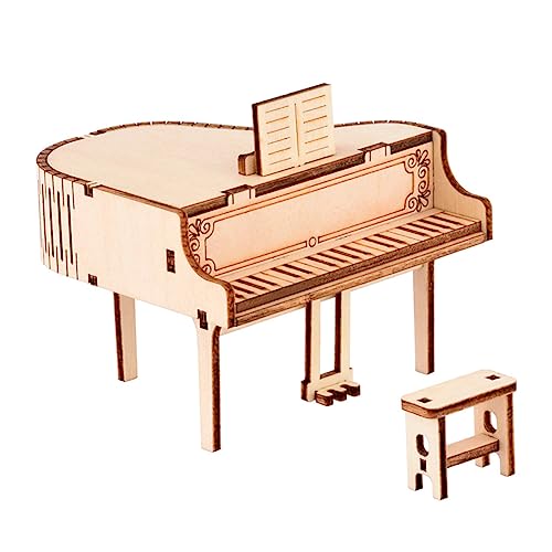 YARNOW 1Satz Holzpuzzle Klavier Spieluhr DIY Bausatz für Lehrreiches Stressreduktion für Weihnachten Kreatives Handwerk für Jung von YARNOW