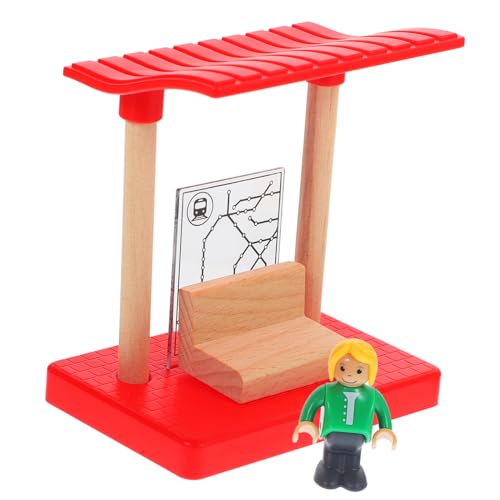 YARNOW 1Satz Holzspielzeugzug Zubehörset für Dekoratives Bahngleis mit Plattformmodell und Figuren Fördert Feinmotorik und Kreativität für Mikrolandschaftsspielzeug von YARNOW