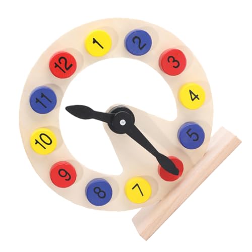 YARNOW 1Satz Holzuhr Für Multifunktionale Spielzeuguhr Mit Digitaluhr Design Fördert Die Erkennung Von Form Farbe Für Kleinkinder Umweltfreundliches Material von YARNOW