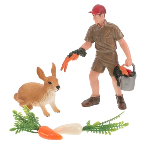 YARNOW 1Satz Kaninchen Und Karotten Für Sandtisch Dekoration Teiliges Tiermodell Aus Langlebigem Garten Und Szenendekoration Für Spielzeugliebhaber von YARNOW