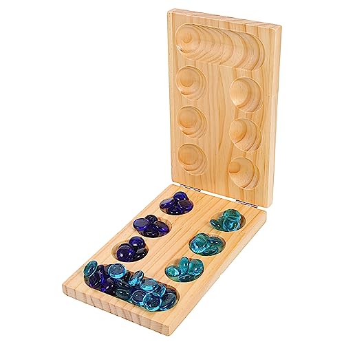 YARNOW 1Satz Klappbares Mancala Spielbrett Aus Holz Faltbares Brettspiel Für Erwachsene Strategisches Denkspiel Mit Glatter Oberfläche Fördert Die Eltern Interaktion von YARNOW