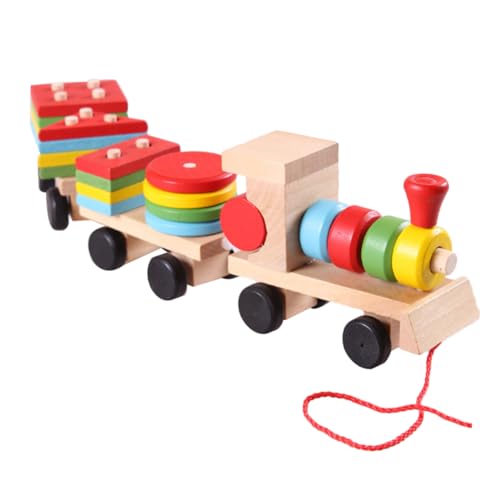 YARNOW 1Satz Kreatives Holzspielzeug Teiliger Zug Mit Bunten Blöcken Für Lernspielzeug Farben Und Formen Für Frühkindliche Bildung Und Spielspaß von YARNOW