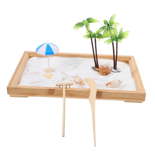 YARNOW 1Satz Kreatives Mini Sandkasten Sandtablett für Garten Büro Strandspielzeug mit Beruhigender Zen Dekoration für Stressabbau und Kreative von YARNOW