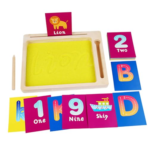 YARNOW 1Satz Kreatives Sandmalset für Sandhandwerk mit Holzmalebett für DIY Projekte Fördert Kreativität Lernspaß mit Zahlen Buchstaben und Farben von YARNOW