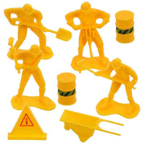 YARNOW 1Satz Mini Bauarbeiter Figuren Baustellen Dekoration für Geburtstagstorten aus Robustem Kunststoff für Partys und Kreative Feiern Teiliges mit Einzigartigem von YARNOW