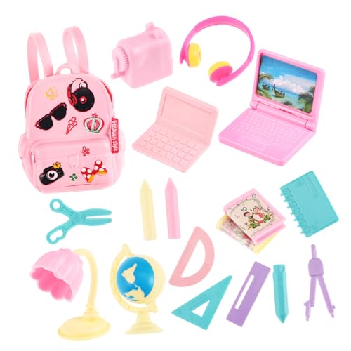YARNOW 1Satz Mini Schulbedarf für Puppenhaus Teiliges Zubehör mit Rucksäcken und Schulmaterial Robustes Design für Kreatives und Puppenhaus Dekoration von YARNOW