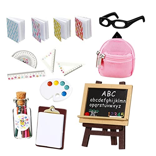 YARNOW 1Satz Miniaturbuch und Gefälschte Lernwerkzeuge mit Miniaturstiften Schulbeutelmodell für Kreative DIY Dekorationen und Lernspielzeug YARNOW 1Satz Miniaturbuch und Gefälschte Lernwerkzeuge mit Miniaturstiften Schulbeutelmodell für Kreative DIY Dekorationen und Lernspielzeug von YARNOW