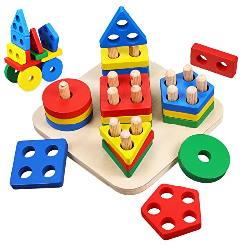 YARNOW 1Satz Montessori Holzspielzeug Stapelbare Formen und Farben Sortierspiel für Kleinkinder Frühe Bildung Interaktives Lernspielzeug für Jahre Fördert YARNOW 1Satz Montessori Holzspielzeug Stapelbare Formen und Farben Sortierspiel für Kleinkinder Frühe Bildung Interaktives Lernspielzeug für Jahre Fördert von YARNOW