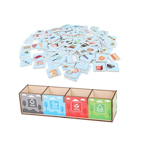 YARNOW 1Satz Müllsortierer für Pädagogisches Lernspielzeug zur Mülltrennung mit Bunten Formen und Sicherer Holzverarbeitung für Kreatives Recycling und Frühe Bildung von YARNOW