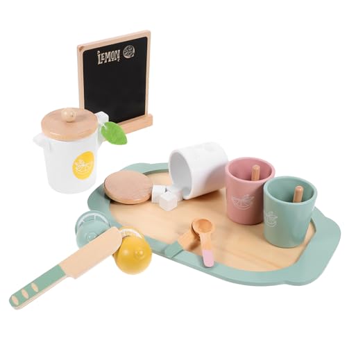 YARNOW 1Satz Nachmittagstee Spielzeugset aus Holz mit Zitronen Tee Realistisches Zubehör für Fördert Soziale Fähigkeiten und Fantasie für Rollenspiele und Dekoration von YARNOW