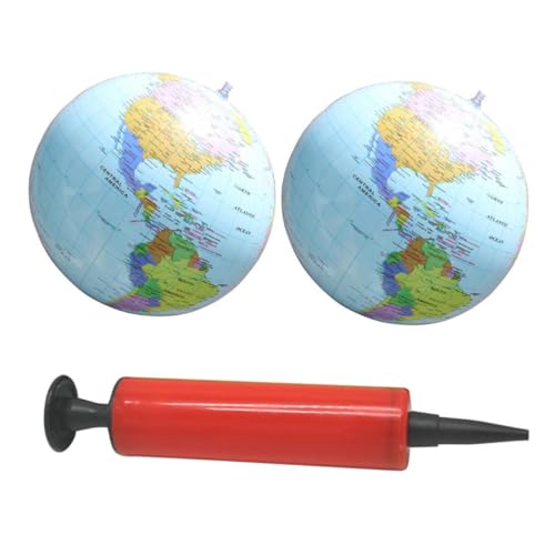 YARNOW 1Satz PVC Weltkarte Ball Aufblasbarer Stressabbau Hüpfball für Junge Mädchen und Erwachsene Zufällig Gefärbter Inflator Lernspielzeug zur Stressbewältigung von YARNOW