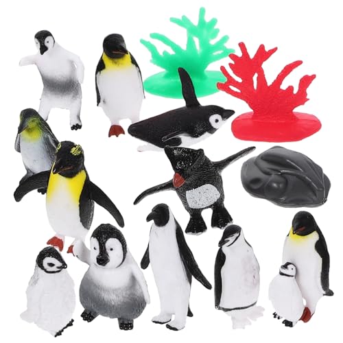 YARNOW 1Satz Pinguin Figuren Teiliges Pinguin Modell Mit Zubehör Dekorative Pinguin Ornamente Für Kognitives Fantasie von YARNOW