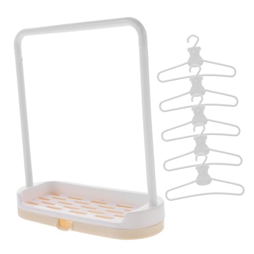 YARNOW 1Satz Puppen Kleiderbügel Set Mit Regal Für Puppenbekleidung Stabile Hänger Und Ansprechendes Design Für Kreatives Und Ordentliche Aufbewahrung Von Puppenkleidung von YARNOW