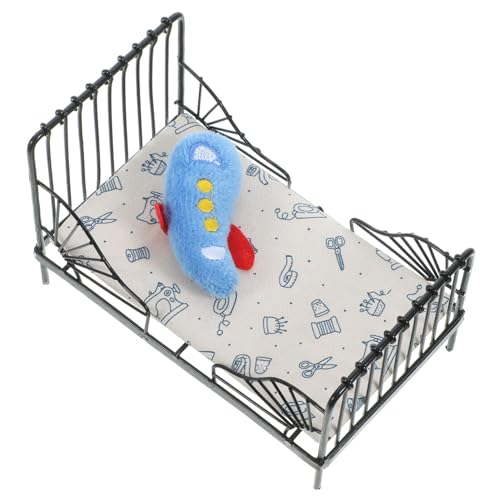 YARNOW 1Satz Puppenhaus Bett Elegantes Bettmodell Für Schlafzimmer Dekoration Puppenhaus Zubehör Für Kreative Spielmomente Für Ab Jahren von YARNOW
