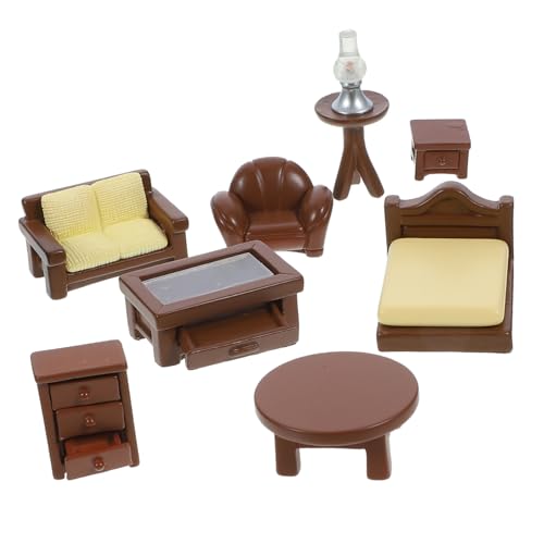 YARNOW 1Satz Puppenhauszubehör Mit Sofa Bett Couchtisch Schrank Nachttisch Rundtisch Kerzenständer Und Teetassen YARNOW 1Satz Puppenhauszubehör Mit Sofa Bett Couchtisch Schrank Nachttisch Rundtisch Kerzenständer Und Teetassen von YARNOW