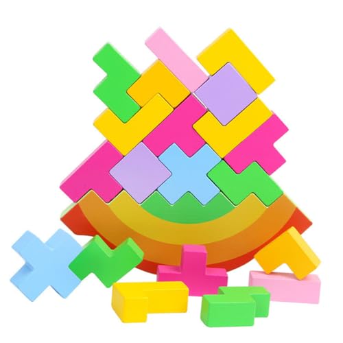 YARNOW 1Satz Rainbow Balance Stacking Toy for Educational Wooden Puzzle for Hand Eye Coordination and Creativity Development von YARNOW