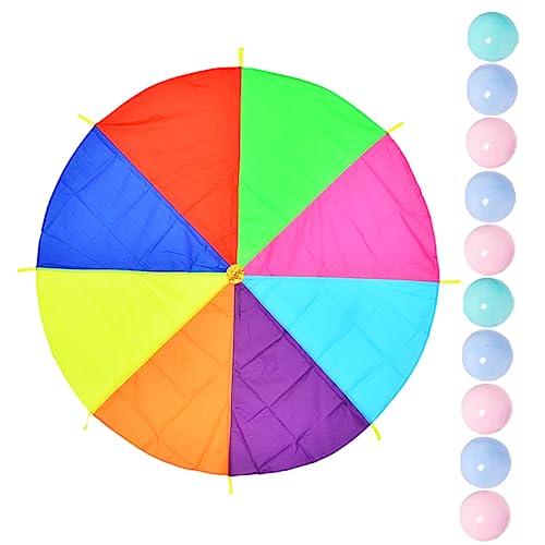 YARNOW 1Satz Rainbow Fallschirm für Outdoor Wurfspiel mit Bunten Bällen Fördert Körperstärkung und Farbenerkennung und Langlebig für Kreative Spielstunden YARNOW 1Satz Rainbow Fallschirm für Outdoor Wurfspiel mit Bunten Bällen Fördert Körperstärkung und Farbenerkennung und Langlebig für Kreative Spielstunden von YARNOW