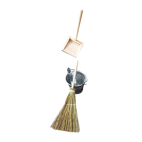 YARNOW 1Satz Reinigungswerkzeug Teiliges DIY Zubehör Mit Mini Besen Kehrschaufel Und Eimer Für Puppenhaus Und Miniaturmöbel von YARNOW