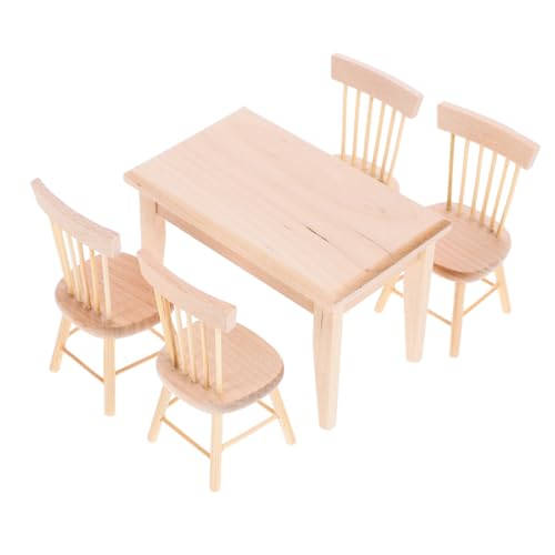 YARNOW 1Satz Retro Wohnzimmerstuhl und Esstisch Deko Zufällige Holzfarbe für DIY Projekte und Miniaturgartenmöbel YARNOW 1Satz Retro Wohnzimmerstuhl und Esstisch Deko Zufällige Holzfarbe für DIY Projekte und Miniaturgartenmöbel von YARNOW